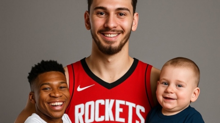 字宝贝+约宝贝！美网友AI打趣：申京爸爸和他的俩儿子