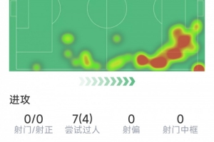 马杜埃凯本场数据：5次关键传球，4次成功过人，9次成功对抗