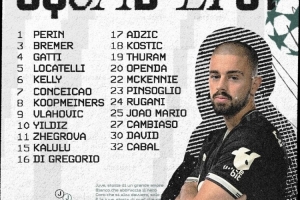 尤文对阵多特大名单：热格罗瓦在列，小孔塞桑、坎比亚索回归