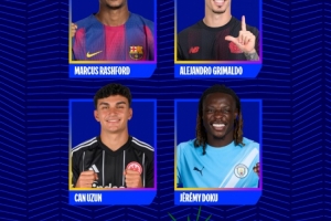 欧冠今日最佳进球候选：拉什福德、格里马尔多、乌尊、多库在列