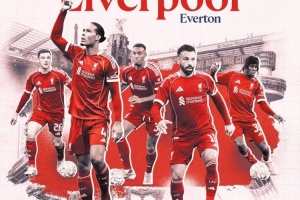 利物浦发布德比战海报：范迪克、萨拉赫、罗伯逊、弗林蓬出镜