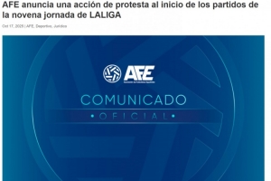 反对海外办赛！西班牙球员协会将在第9轮比赛开始前进行抗议