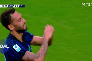 国米1-1扳平尤！文奥古斯托回做，恰20迎球左脚迎球怒射破门