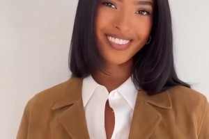 科比大女儿娜娜一身鹿皮套装+白衬衣穿搭 真的越来越漂亮了~