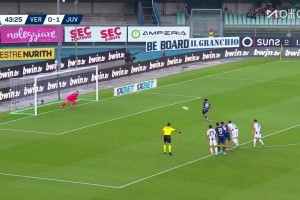 尤文1-1遭扳平！若昂-马里奥禁区内手球送点！奥尔班点球破门！