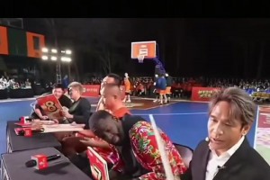 宋小宝扣篮大赛打出9分，一旁的追梦露出不可思议的表情！