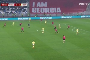 格鲁吉亚禁区内手球送点！奥亚萨瓦尔主罚命中！